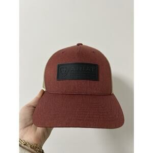 Ariat Mens Hat Trucker Cap Snap Back Red Patch‎ Western Logo Adult Adjustable #R